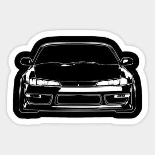 White Nissan Silvia S14 Sketch Art Sticker